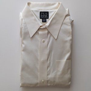 JOs A Bank Men's Long Sleeve White Dress Shirt Sz 17.5 x 35